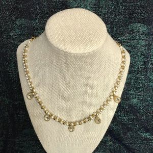 Vintage gold-tone pearl and rhinestone necklace